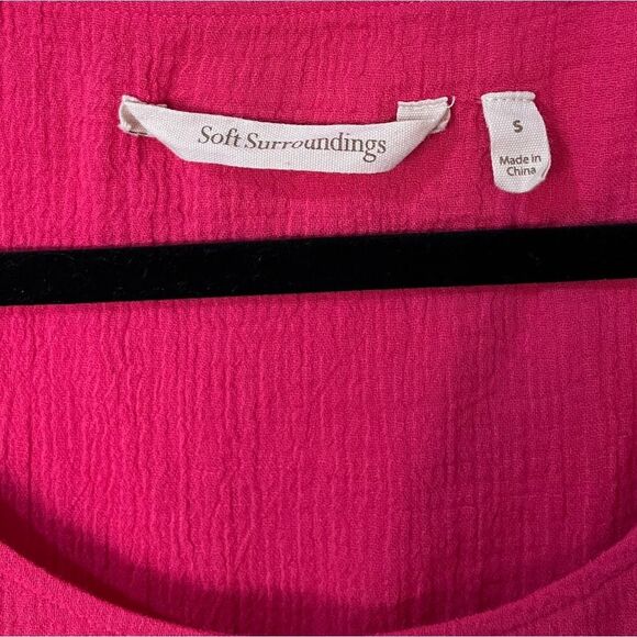 SOFT SURROUNDINGS Siesta Key Tunic Raspberry Daiquiri Pink Blouse Women’s Small - Picture 4 of 5